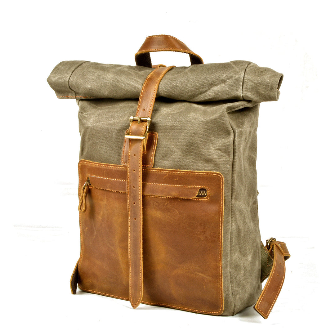 Halden | Vintage Canvas and Leather Rolltop Backpack