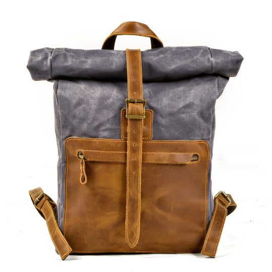 Halden | Vintage Canvas and Leather Rolltop Backpack