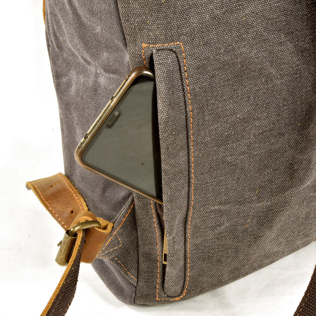 Halden | Vintage Canvas and Leather Rolltop Backpack
