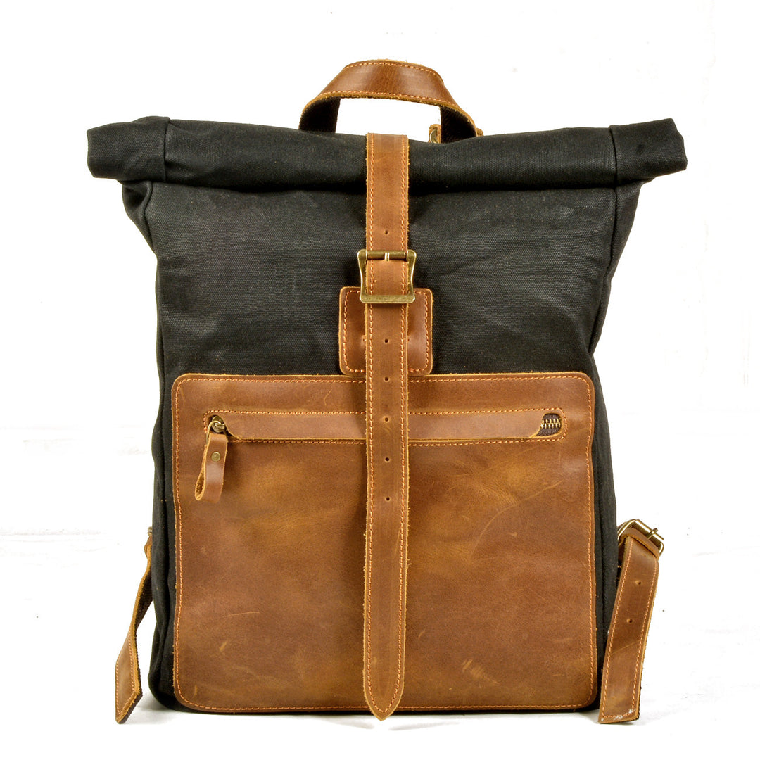 Halden | Vintage Canvas and Leather Rolltop Backpack