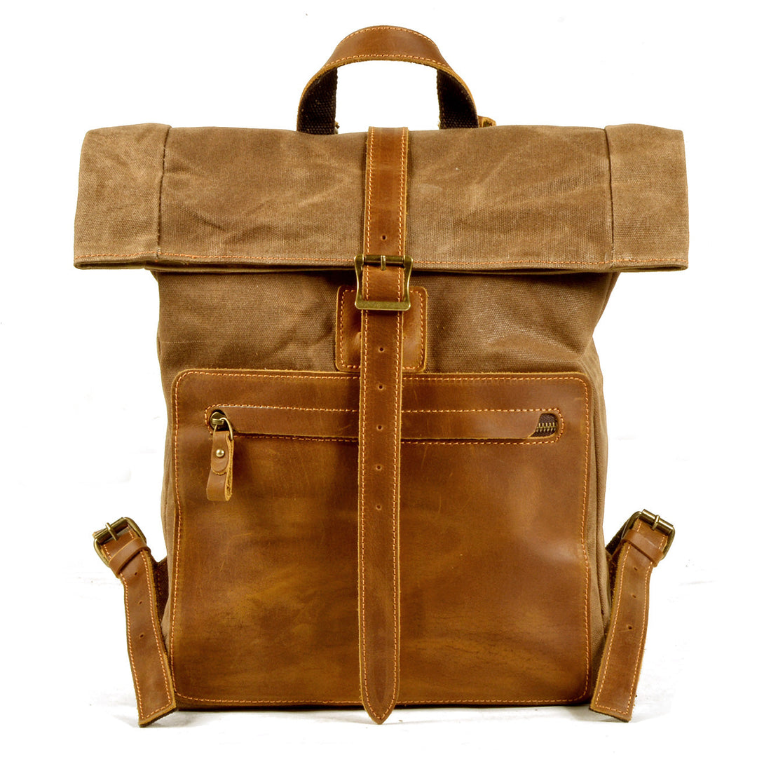 Halden | Vintage Canvas and Leather Rolltop Backpack
