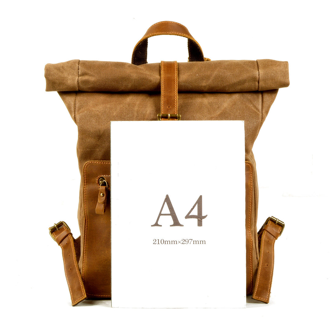 Halden | Vintage Canvas and Leather Rolltop Backpack
