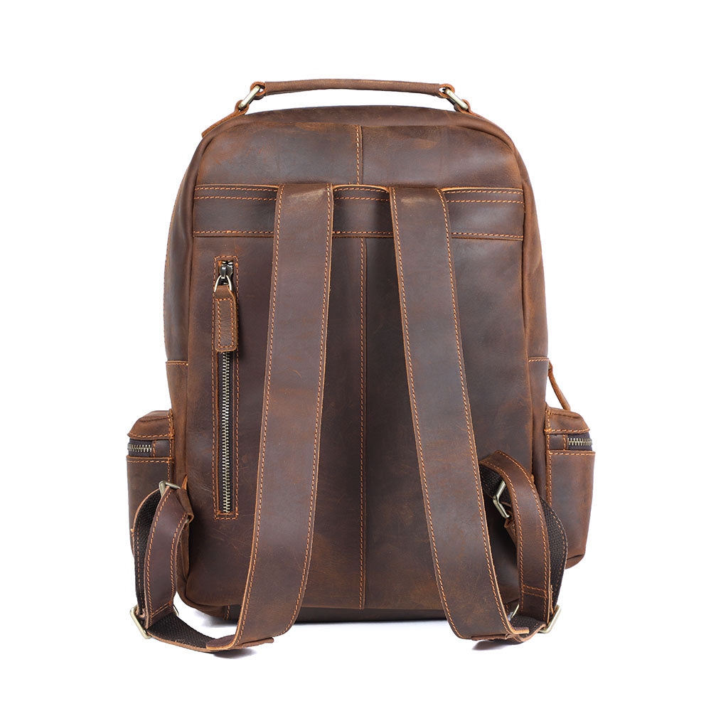 Navi | Vintage Leather Backpack with Zipper