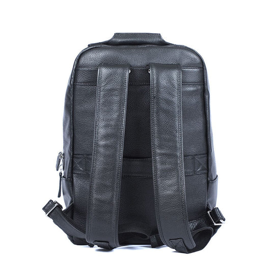 Niko | Black Leather Laptop Backpack