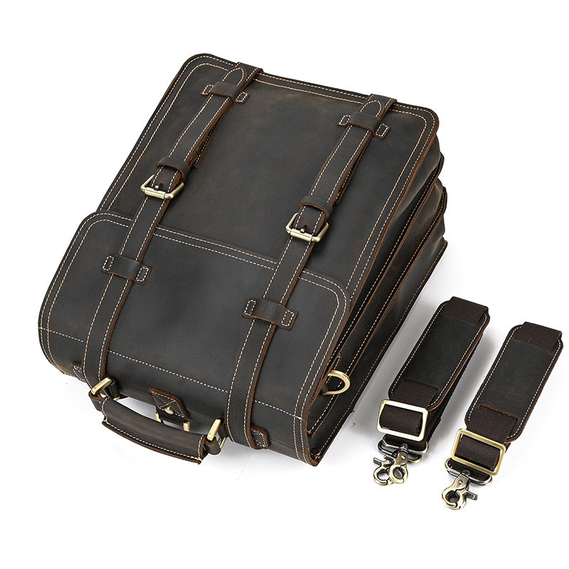 Eris | Vintage Leather Backpack with Removable Straps