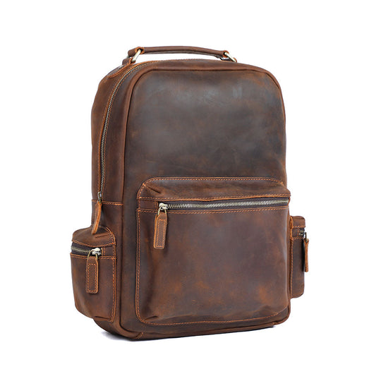 Navi | Vintage Leather Backpack with Zipper
