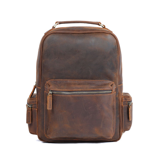 Navi | Vintage Leather Backpack with Zipper