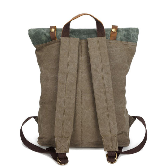 Arvik | Vintage Waxed Canvas Rolltop Backpack