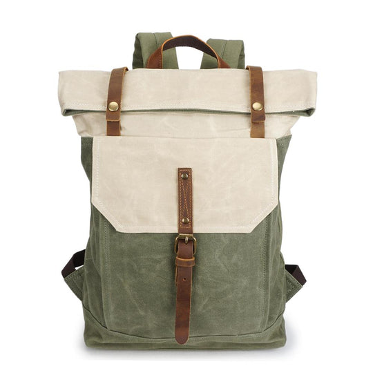 Arvik | Vintage Waxed Canvas Rolltop Backpack